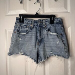 Wild Fable Blue Distressed Cut Off Denim Shorts Button Fly Women’s Size 00